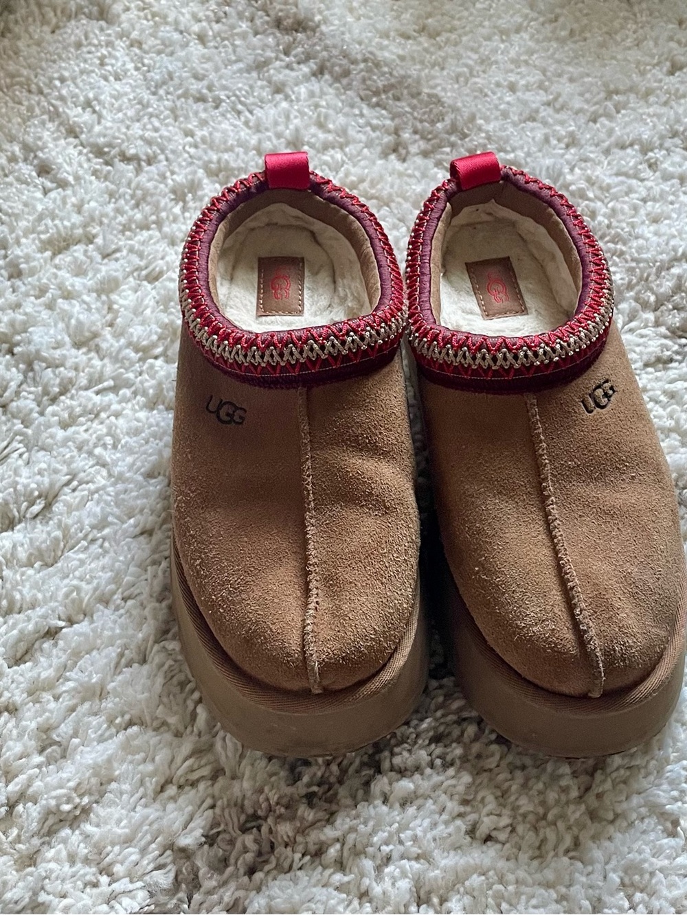 UGG Women’s Chestnut Suede Platform Slippers